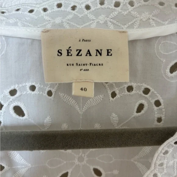 Sezane Inaya Shirt Écru. - Size 40 - Picture 4 of 8